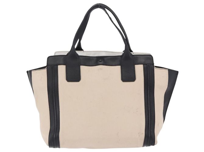 Chloé Chloe Alison Tote Bag aus Leder Ivory Black Auth 203353 Schwarz Roh - Ansicht 2