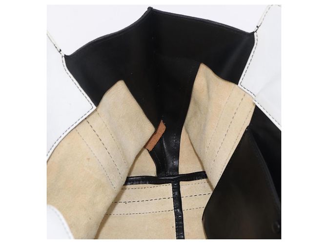 Chloé Chloe Alison Tote Bag aus Leder Ivory Black Auth 203353 Schwarz Roh - Ansicht 27