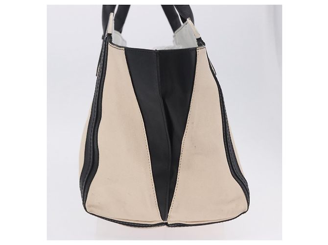 Chloé Chloe Alison Tote Bag aus Leder Ivory Black Auth 203353 Schwarz Roh - Ansicht 5