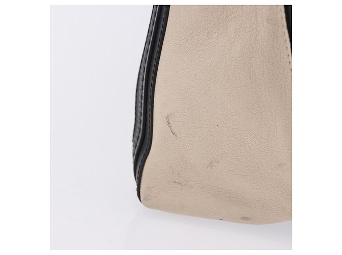Chloé Chloe Alison Tote Bag aus Leder Ivory Black Auth 203353 Schwarz Roh - Ansicht 7