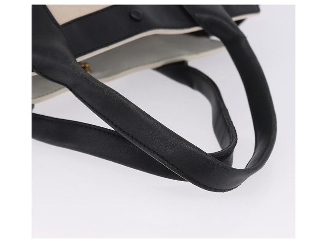 Chloé Chloe Alison Tote Bag aus Leder Ivory Black Auth 203353 Schwarz Roh - Ansicht 9