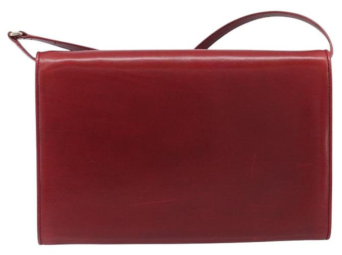 Borsa a tracolla GUCCI Interlocking G in pelle rossa e oro 121546 Auth 202982 Rosso D'oro - vista 2