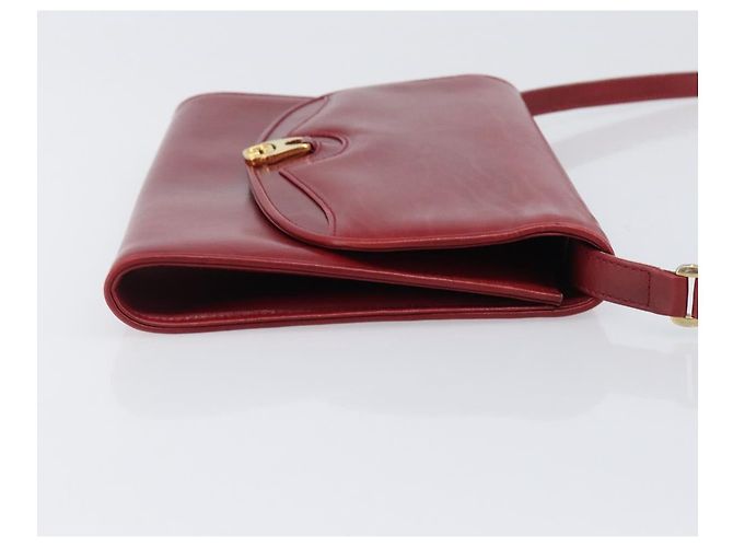 Borsa a tracolla GUCCI Interlocking G in pelle rossa e oro 121546 Auth 202982 Rosso D'oro - vista 3