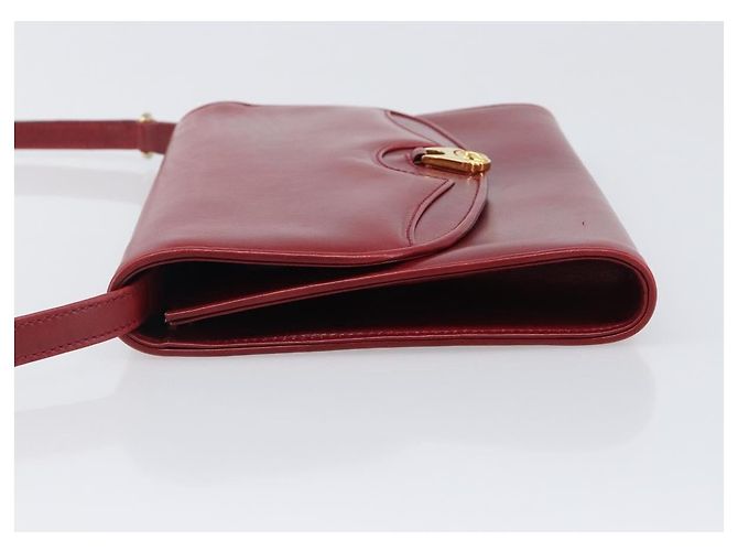 Borsa a tracolla GUCCI Interlocking G in pelle rossa e oro 121546 Auth 202982 Rosso D'oro - vista 4