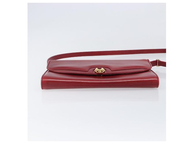 Borsa a tracolla GUCCI Interlocking G in pelle rossa e oro 121546 Auth 202982 Rosso D'oro - vista 5