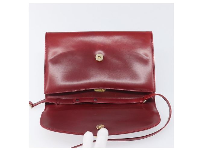 Borsa a tracolla GUCCI Interlocking G in pelle rossa e oro 121546 Auth 202982 Rosso D'oro - vista 9