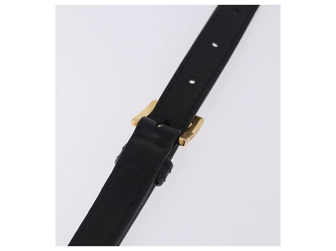 Borsa a tracolla Miu Miu in pelle nera e oro Auth ka6173M Nero - vista 16