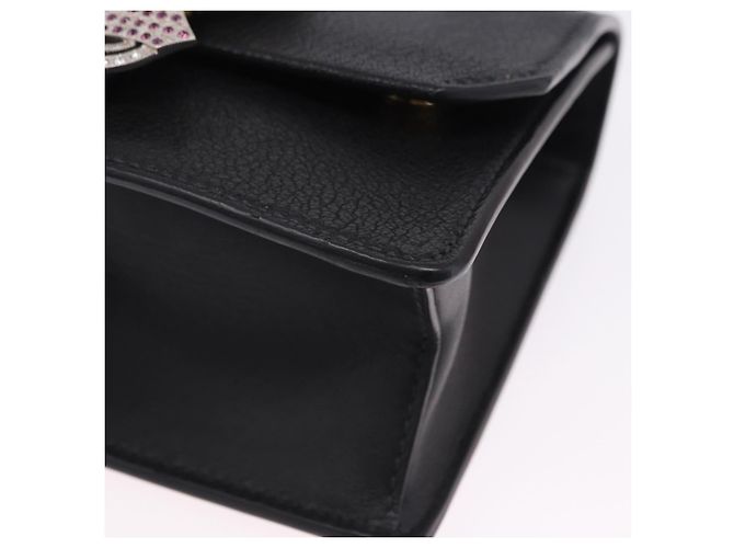Borsa a tracolla Miu Miu in pelle nera e oro Auth ka6173M Nero - vista 19