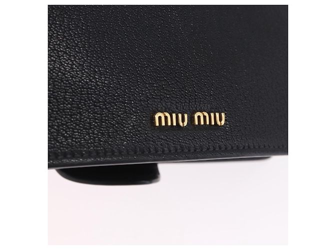 Borsa a tracolla Miu Miu in pelle nera e oro Auth ka6173M Nero - vista 22