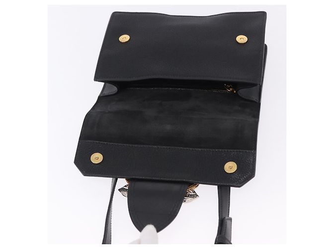 Borsa a tracolla Miu Miu in pelle nera e oro Auth ka6173M Nero - vista 25