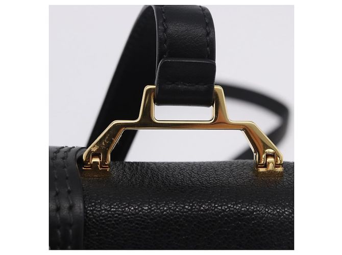 Borsa a tracolla Miu Miu in pelle nera e oro Auth ka6173M Nero - vista 9