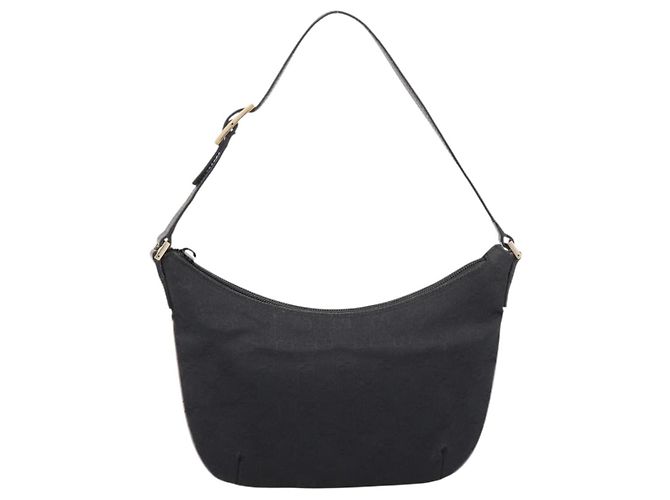 Borsa GUCCI GG Canvas Nera Tono Oro 005 0813 Auth 201302 Nero - vista 13