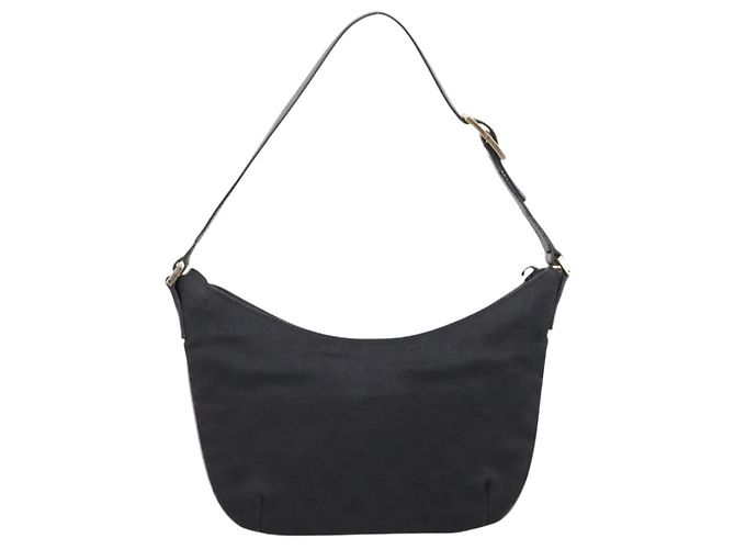 Borsa GUCCI GG Canvas Nera Tono Oro 005 0813 Auth 201302 Nero - vista 2
