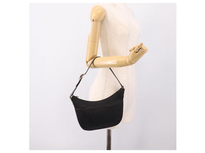Borsa GUCCI GG Canvas Nera Tono Oro 005 0813 Auth 201302 Nero - vista 22