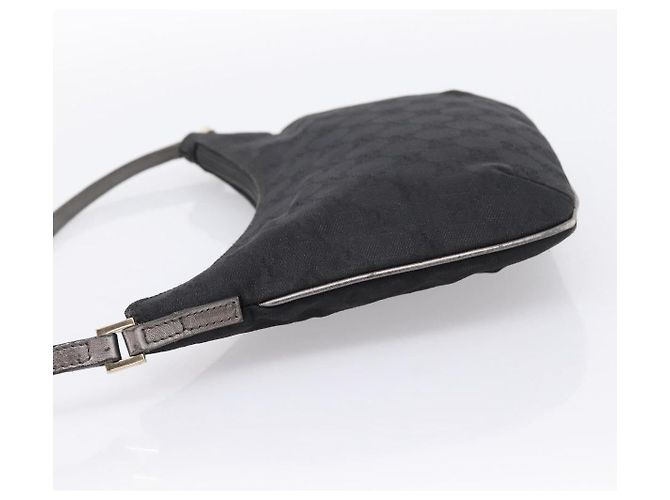 Borsa GUCCI GG Canvas Nera Tono Oro 005 0813 Auth 201302 Nero - vista 3