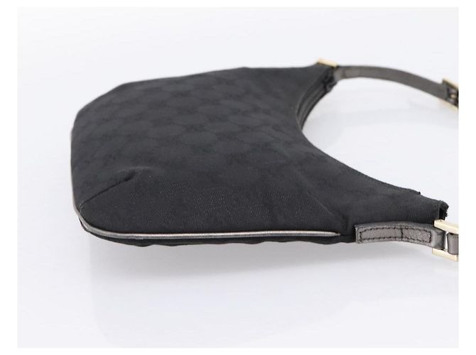 Borsa GUCCI GG Canvas Nera Tono Oro 005 0813 Auth 201302 Nero - vista 4