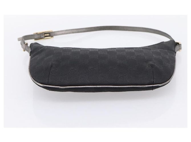 Borsa GUCCI GG Canvas Nera Tono Oro 005 0813 Auth 201302 Nero - vista 5