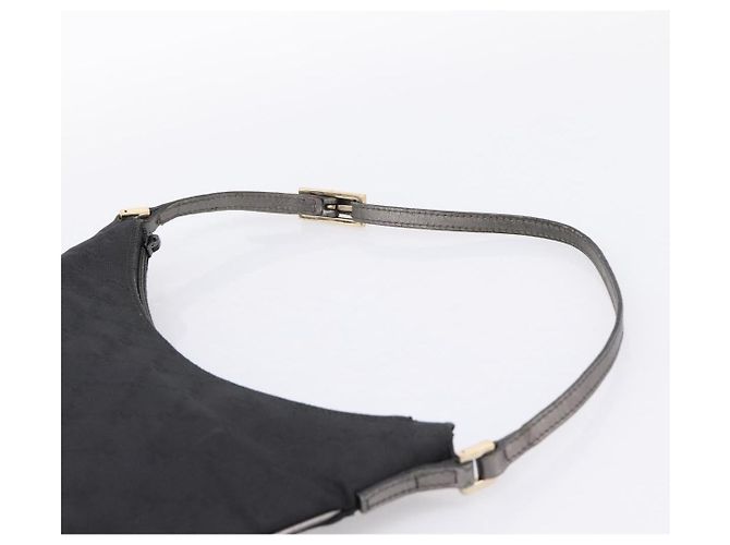 Borsa GUCCI GG Canvas Nera Tono Oro 005 0813 Auth 201302 Nero - vista 8