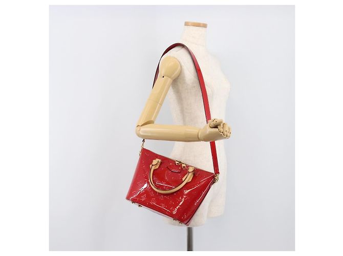 Borsa a mano LOUIS VUITTON Monogram Vernis Montebello PM Rossa M90165 LV Auth 200378V Rosso - vista 28