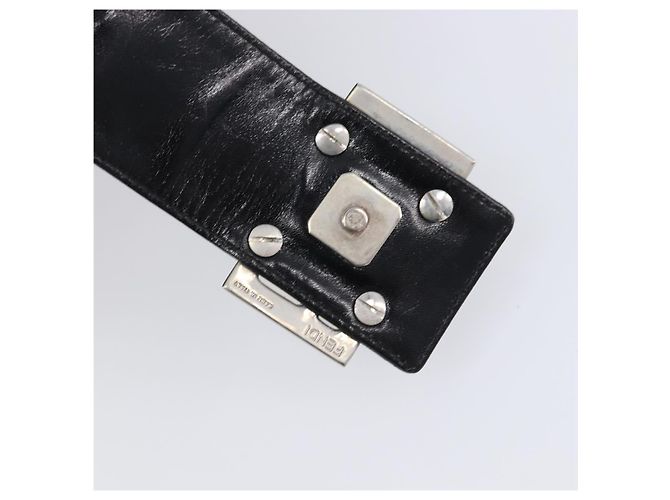 Borsa a mano FENDI Mamma Baguette in jersey di cotone Nero Argento Auth 200914V - vista 10