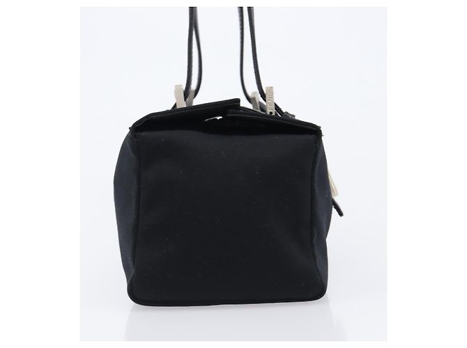 Borsa a mano FENDI Mamma Baguette in jersey di cotone Nero Argento Auth 200914V - vista 4