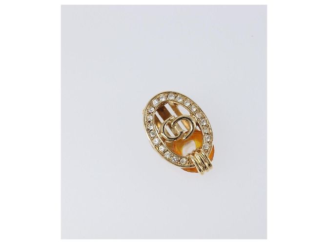Orecchini Christian Dior metallo Gold Tone Auth SW2805V - vista 7