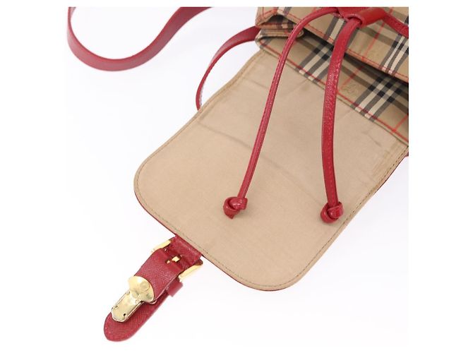 Burberrys Nova Check Rucksack Canvas Beige Gold Auth 199427V Golden - Ansicht 10