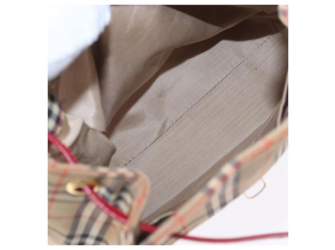 Burberrys Nova Check Rucksack Canvas Beige Gold Auth 199427V Golden - Ansicht 12