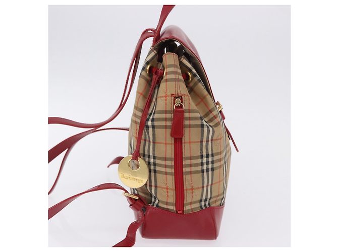 Burberrys Nova Check Rucksack Canvas Beige Gold Auth 199427V Golden - Ansicht 4