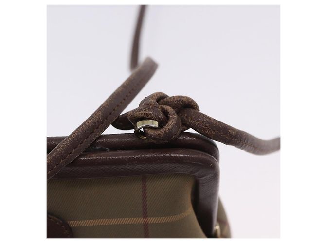 Borsa a Tracolla Burberrys Nova Check Canvas Beige Gold Auth 202710 D'oro - vista 11