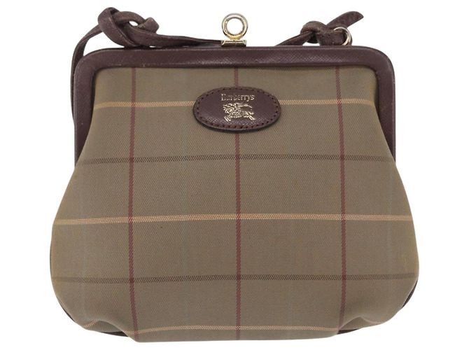 Borsa a Tracolla Burberrys Nova Check Canvas Beige Gold Auth 202710 D'oro - vista 13