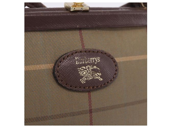Borsa a Tracolla Burberrys Nova Check Canvas Beige Gold Auth 202710 D'oro - vista 20
