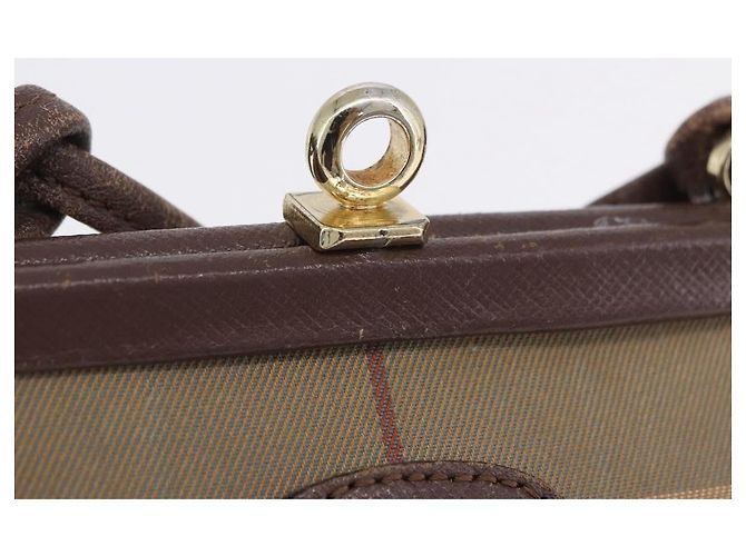 Borsa a Tracolla Burberrys Nova Check Canvas Beige Gold Auth 202710 D'oro - vista 21