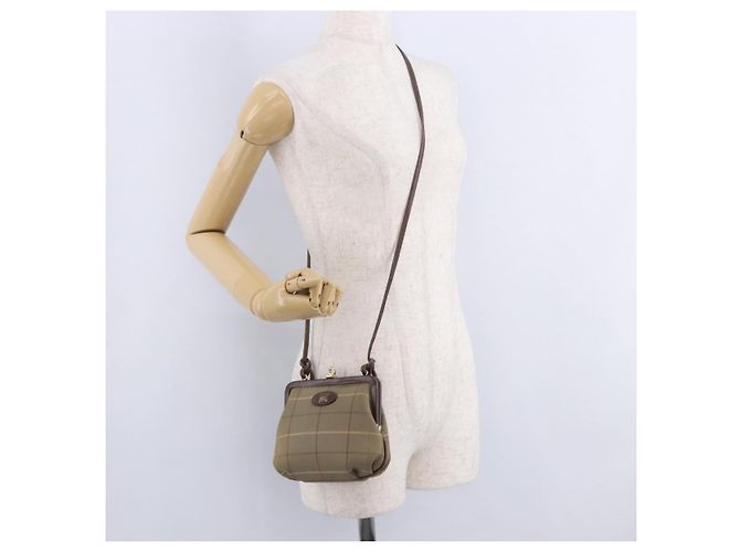 Borsa a Tracolla Burberrys Nova Check Canvas Beige Gold Auth 202710 D'oro - vista 25