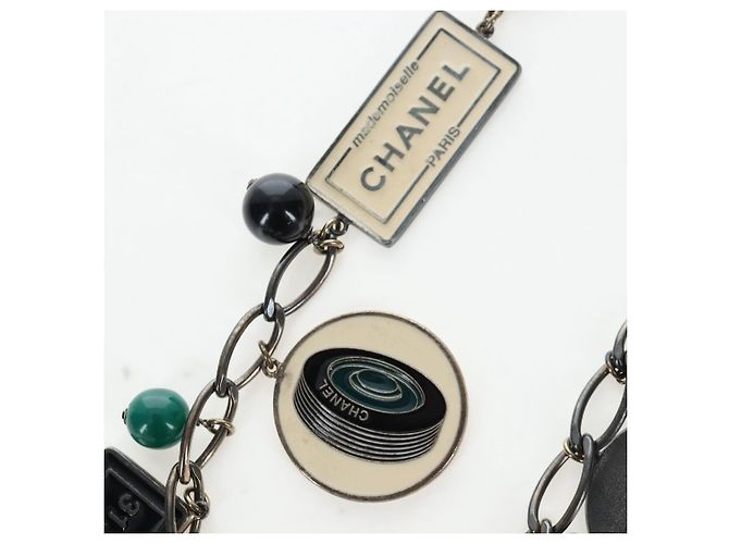 Collana CHANEL metallo Nero CC Auth 198872M - vista 5