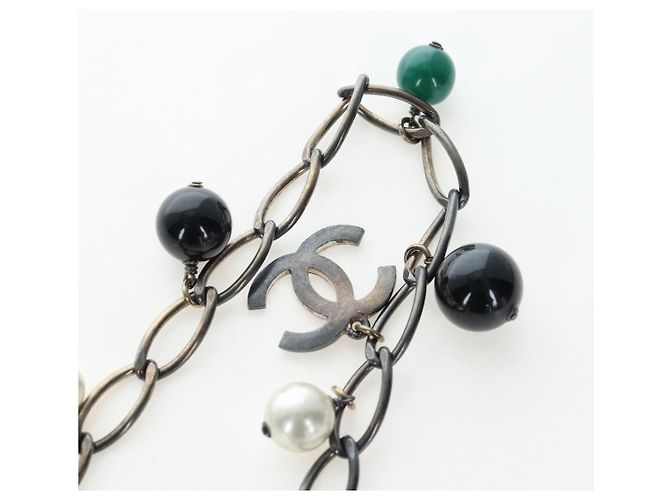 Collana CHANEL metallo Nero CC Auth 198872M - vista 9