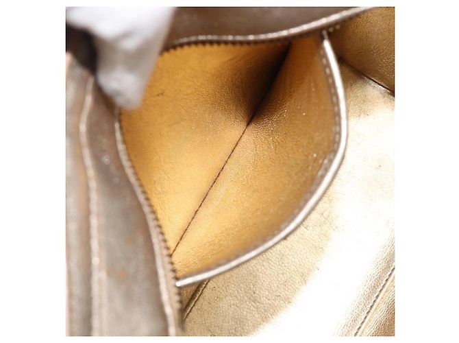 Céline CELINE Luggage Nano Shopper Hand Bag Leather 2way Gold Auth 202288A D'oro - vista 23