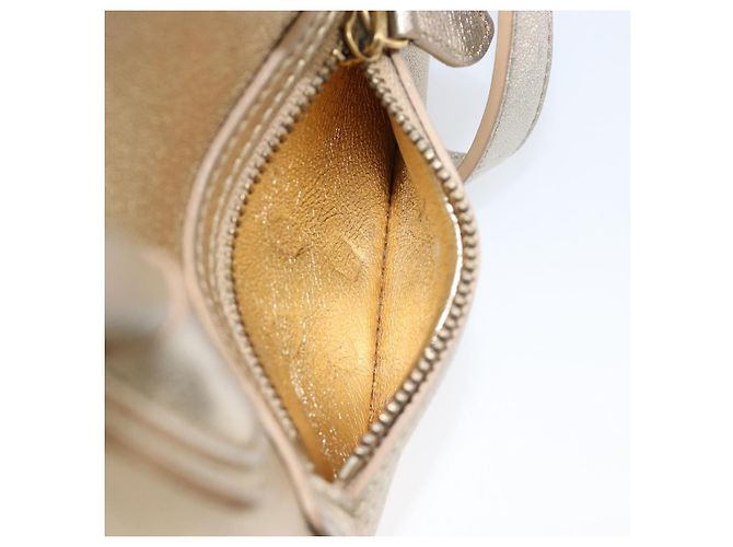Céline CELINE Luggage Nano Shopper Hand Bag Leather 2way Gold Auth 202288A D'oro - vista 24