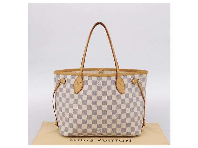 Borsa Tote LOUIS VUITTON Damier Azur Neverfull PM N41362 LV Auth 197274V - vista 12