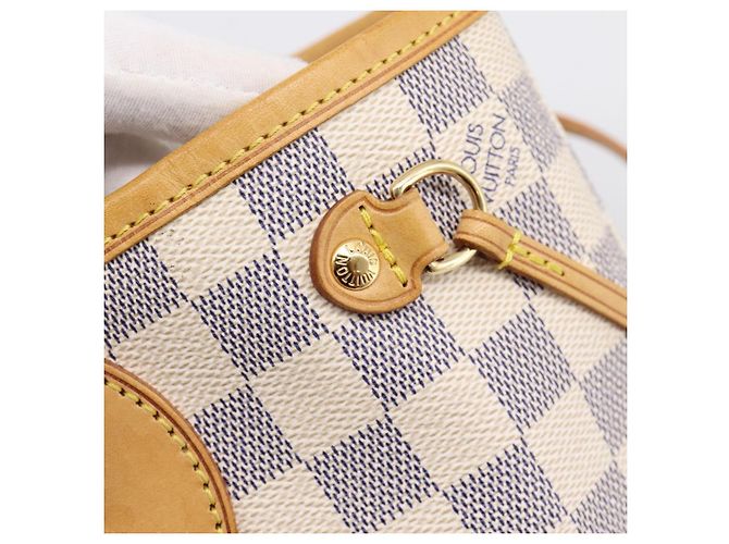Borsa Tote LOUIS VUITTON Damier Azur Neverfull PM N41362 LV Auth 197274V - vista 18