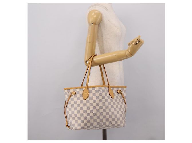 Borsa Tote LOUIS VUITTON Damier Azur Neverfull PM N41362 LV Auth 197274V - vista 25