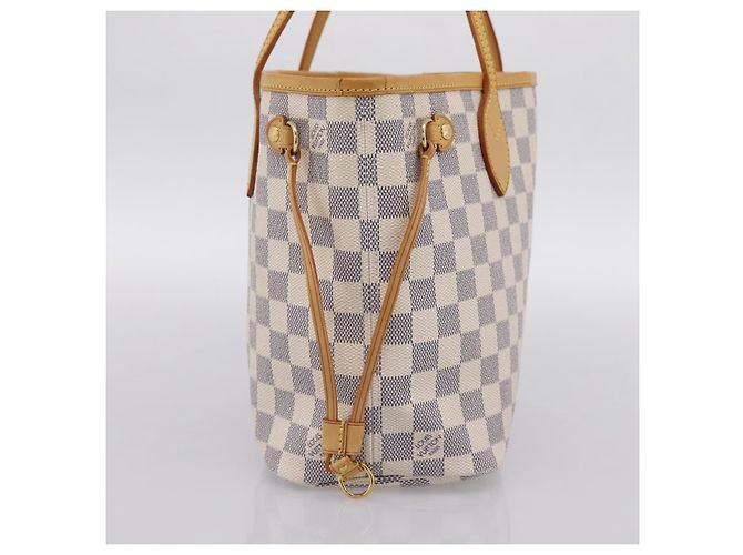 Borsa Tote LOUIS VUITTON Damier Azur Neverfull PM N41362 LV Auth 197274V - vista 3