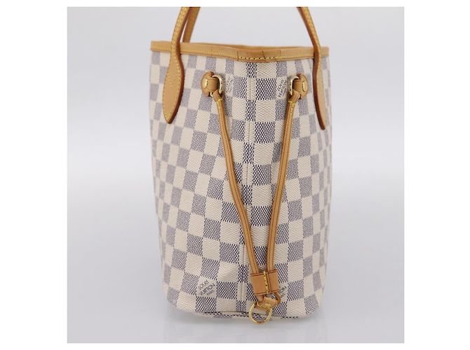 Borsa Tote LOUIS VUITTON Damier Azur Neverfull PM N41362 LV Auth 197274V - vista 4