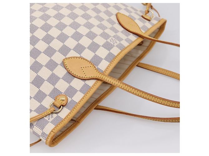 Borsa Tote LOUIS VUITTON Damier Azur Neverfull PM N41362 LV Auth 197274V - vista 6