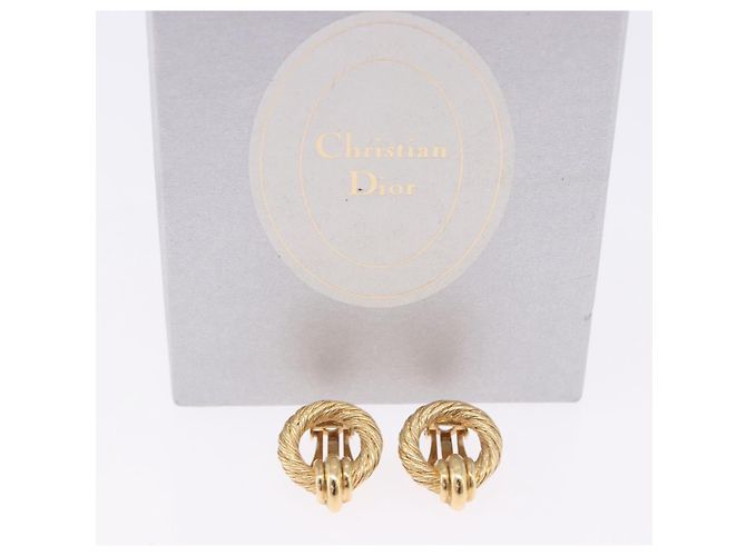 Orecchini Christian Dior Metal Gold Tone Auth ti4009 - vista 12
