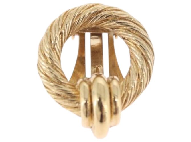 Orecchini Christian Dior Metal Gold Tone Auth ti4009 - vista 2