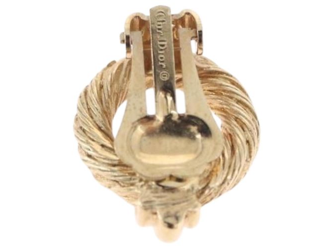 Orecchini Christian Dior Metal Gold Tone Auth ti4009 - vista 3