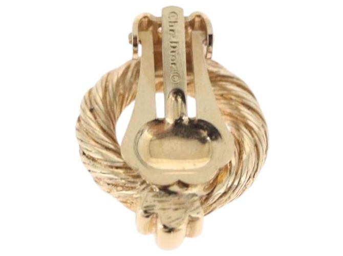 Orecchini Christian Dior Metal Gold Tone Auth ti4009 - vista 7