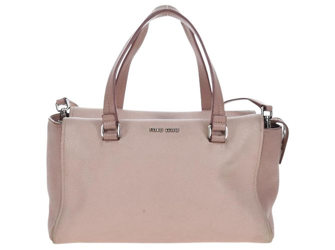 Sac à main Miu Miu Vitterodino en cuir 2way Rose Argent Auth 200774V Argenté - vue 13