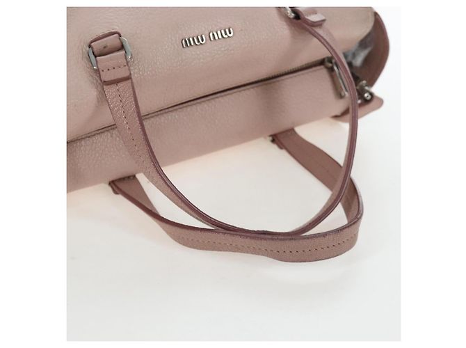 Sac à main Miu Miu Vitterodino en cuir 2way Rose Argent Auth 200774V Argenté - vue 8